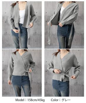 ニットトップス カシュクールニット 送料無料 即日発送-8