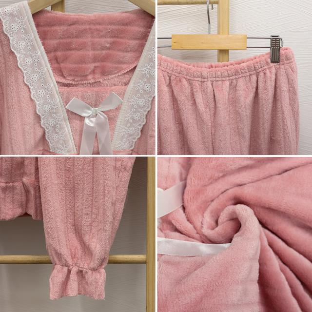 フリースパジャマ 上下セットアップ 送料無料 即日発送-3