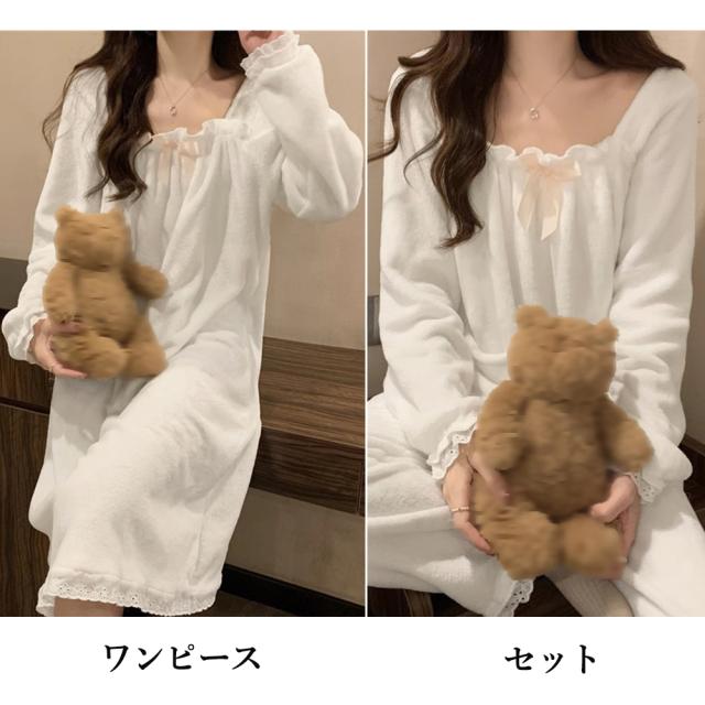 フリースパジャマ ルームウェア 秋冬 送料無料 即日発送-1