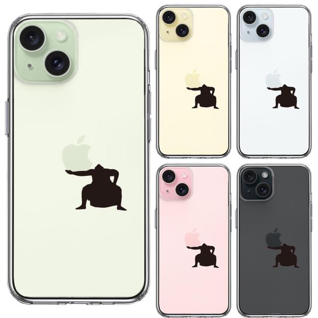 iPhone15 ケース クリア おすもうさん 土俵入り スマホケース 側面ソフト 背面ハード ハイブリッド  送料無料-1