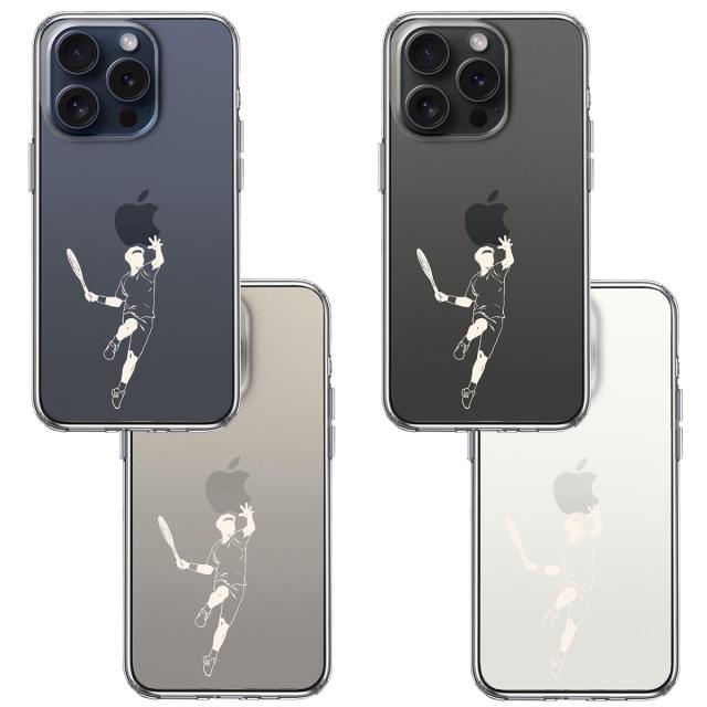 iPhone15Pro ケース クリア テニス ホワイト スマホケース 側面ソフト 背面ハード ハイブリッド 送料無料-1