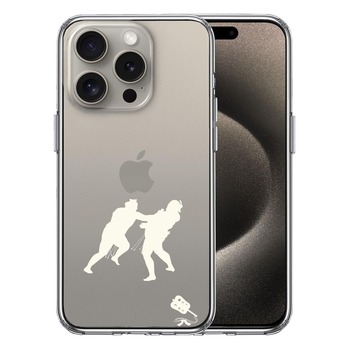 iPhone15Pro ケース クリア 相撲 おすもう 突き出し 白 スマホケース 側面ソフト 背面ハード ハイブリッド 送料無料-0