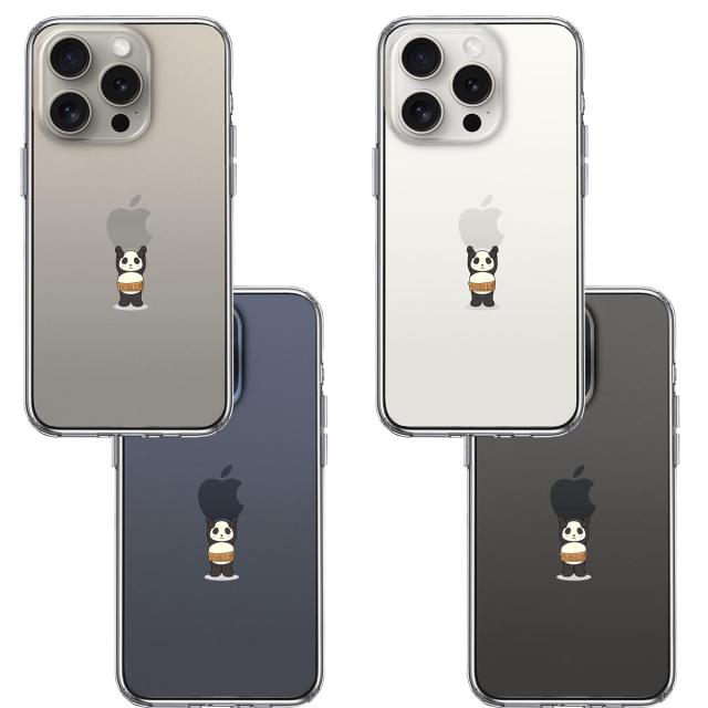 iPhone15Pro ケース クリア パンダ アップル 重量挙げ 腹巻 スマホケース 側面ソフト 背面ハード ハイブリッド  送料無料-1