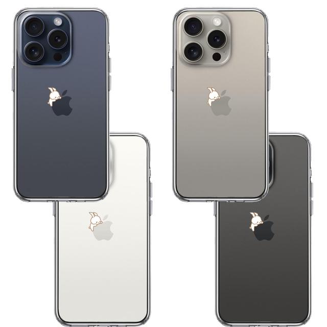 iPhone15Pro ケース クリア うさぴょん うさぎ appleが愛しい スマホケース 側面ソフト 背面ハード ハイブリッド 送料無料-1