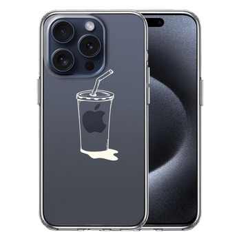 iPhone15Pro ケース クリア アップルジュース ホワイト スマホケース 側面ソフト 背面ハード ハイブリッド 送料無料-0