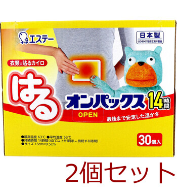 はるオンパックス 衣類に貼るカイロ 30個入 2セット 送料無料-1