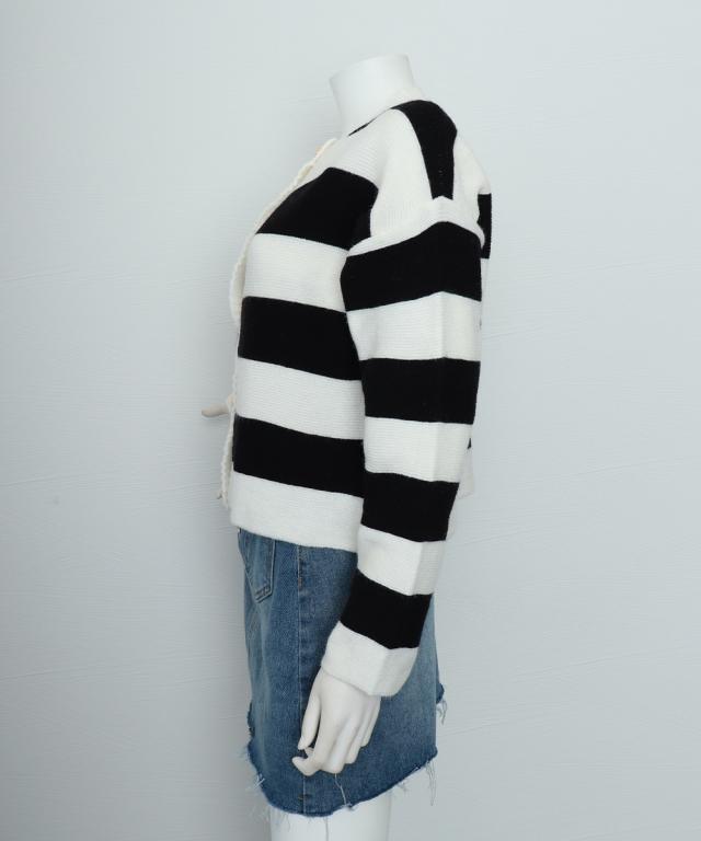 ボーダー柄セーター ニットカーディガン 送料無料 即日発送-6