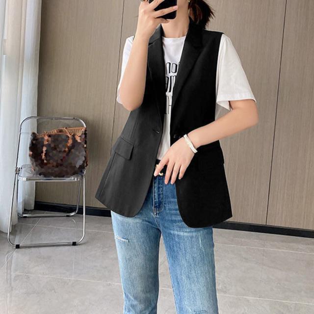 テーラードベスト ジレ レディース 送料無料 即日発送-4