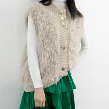 ファーベスト レディース リブニットジレ 送料無料 即日発送-4