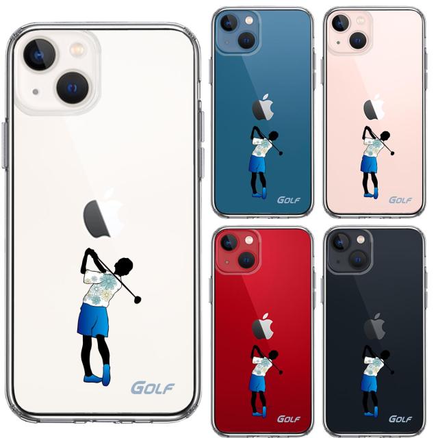 iPhone13mini ケース クリア ゴルフ 女子 スマホケース 側面ソフト 背面ハード ハイブリッド  送料無料-1