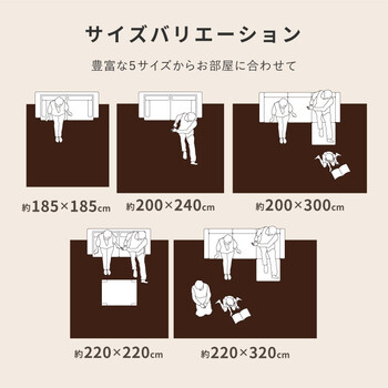 ラグ 約200×300cm ホットカーペットカバー 洗える ウレタン10mm 滑りにくい加工 アドリア ベージュ 送料無料-6
