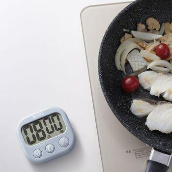 デジタルタイマー抗菌でか見えタイマーブルーグレー 3個セット 送料無料 即日発送-6