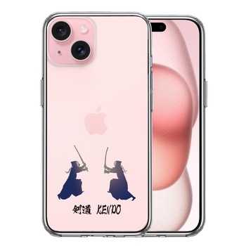 iPhone15 ケース クリア 剣道 対戦 スマホケース 側面ソフト 背面ハード ハイブリッド  送料無料-0
