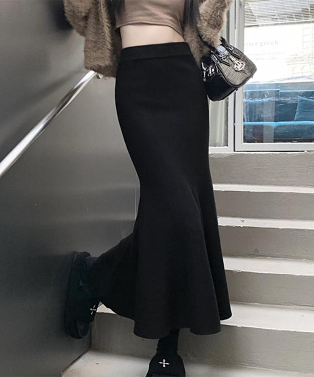 ニットスカート マーメイドスカート 送料無料 即日発送-4