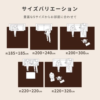 ラグ 約200×300cm ホットカーペットカバー 洗える ウレタン10mm 滑りにくい加工 アドリア ベージュ 送料無料-8