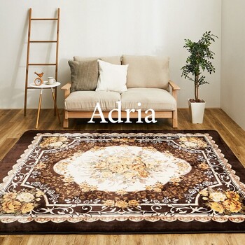 ラグ 約220×220cm ホットカーペットカバー 洗える ウレタン10mm 滑りにくい加工 アドリア ベージュ 送料無料-0