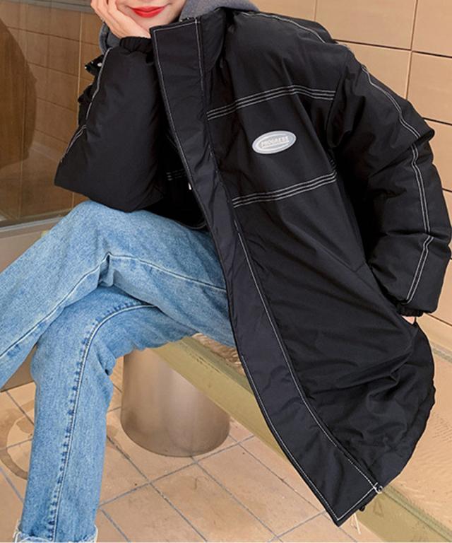 エコダウンジャケット フード付中綿コート 送料無料 即日発送-5