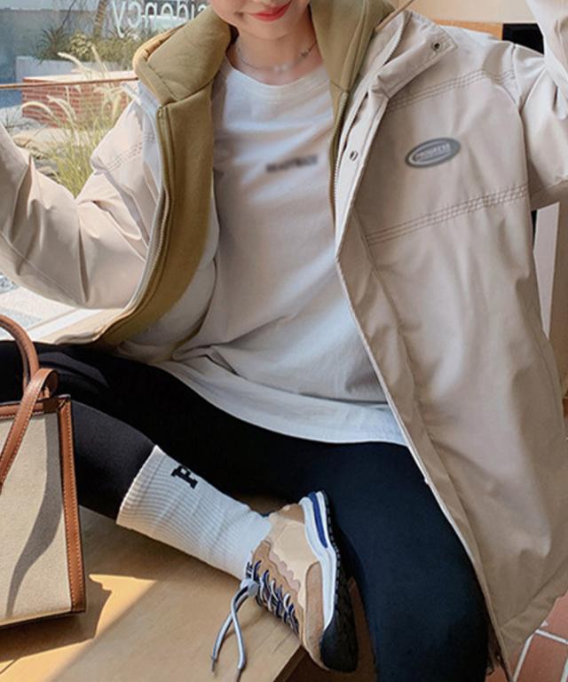 エコダウンジャケット フード付中綿コート 送料無料 即日発送-6