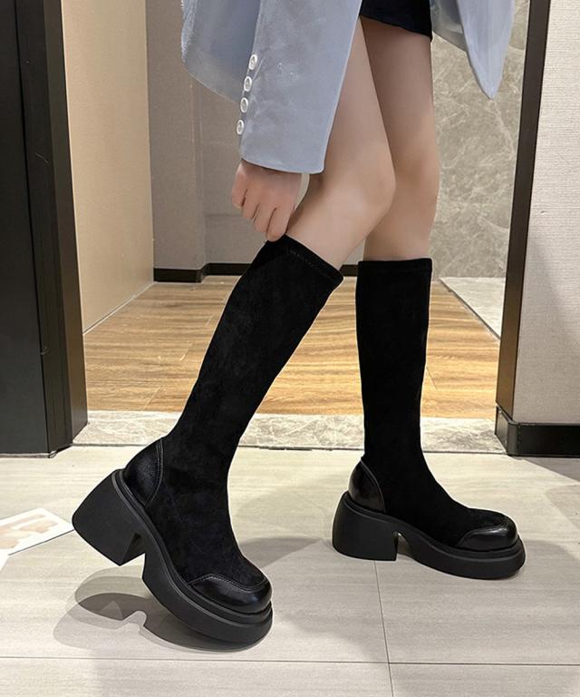 厚底ブーツ ニーハイブーツ ロングブーツ 送料無料 即日発送-4