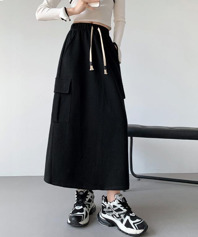 ワークスカート ハイウエスト 秋冬 送料無料 即日発送-2