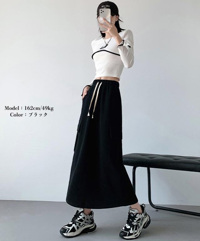 ワークスカート ハイウエスト 秋冬 送料無料 即日発送-3