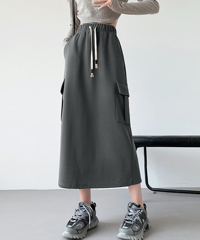 ワークスカート ハイウエスト 秋冬 送料無料 即日発送-6