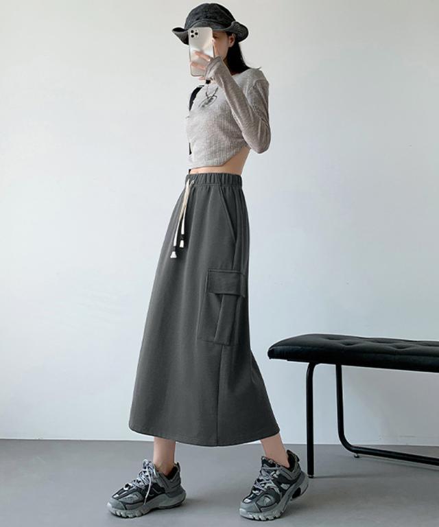 ワークスカート ハイウエスト 秋冬 送料無料 即日発送-7