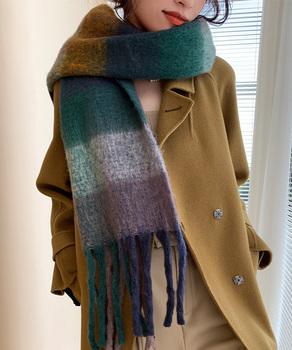 カシミヤ風マフラーチェック柄 大判 厚手 送料無料 即日発送-9