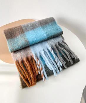 カシミヤ風マフラーチェック柄 大判 厚手 送料無料 即日発送-6