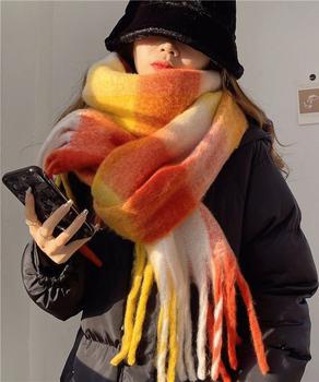 カシミヤ風マフラーチェック柄 大判 厚手 送料無料 即日発送-8