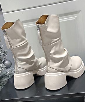 厚底ショートブーツ 太ヒール 秋冬靴 送料無料 即日発送-2