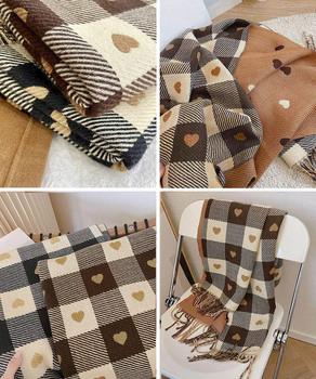 チェック柄 マフラー 大判ストール 厚手 送料無料 即日発送-9