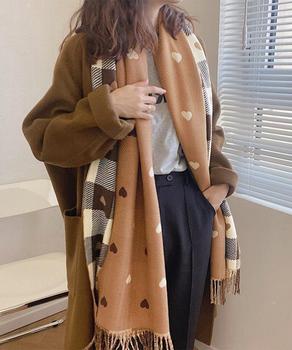 チェック柄 マフラー 大判ストール 厚手 送料無料 即日発送-3