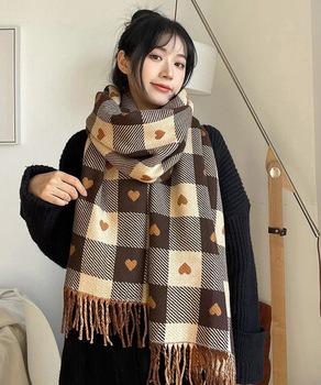 チェック柄 マフラー 大判ストール 厚手 送料無料 即日発送-4