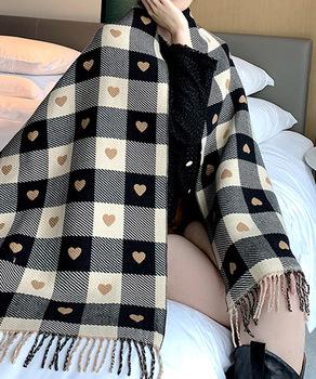 チェック柄 マフラー 大判ストール 厚手 送料無料 即日発送-5