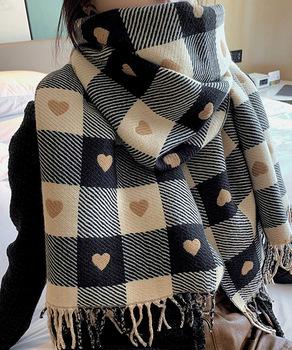 チェック柄 マフラー 大判ストール 厚手 送料無料 即日発送-6