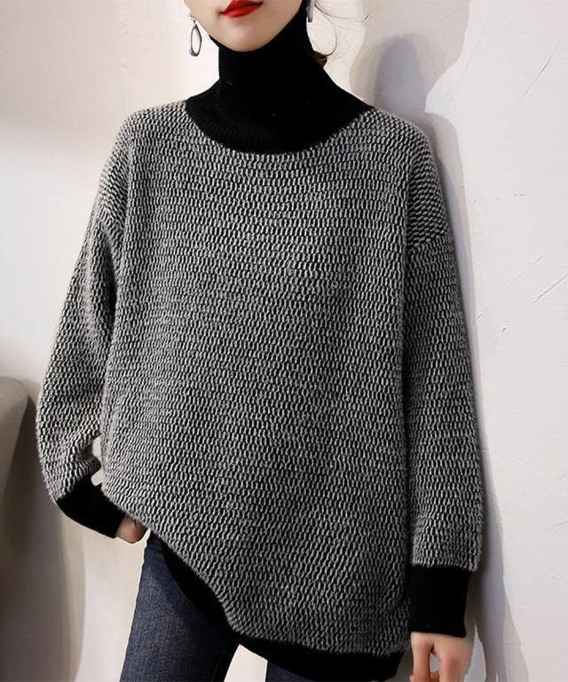 タートルネック ニットトップスレディース 送料無料 即日発送-4