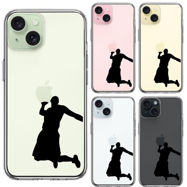 iPhone15 ケース クリア バスケットボール ダンクシュート２ スマホケース 側面ソフト 背面ハード ハイブリッド  送料無料-1
