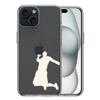 iPhone15 ケース クリア バスケット ダンクシュート2 白 スマホケース 側面ソフト 背面ハード ハイブリッド 送料無料-0