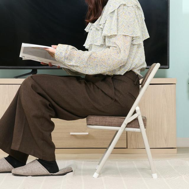 折リたたみチェア ロータイプ 6脚セット 送料無料-7