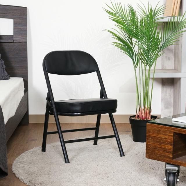 折リたたみチェア ロータイプPU 6脚セット 送料無料-12