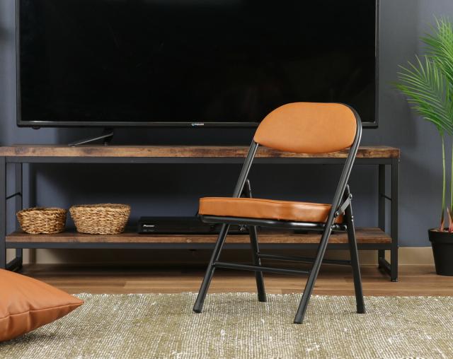 折リたたみチェア ロータイプPU 6脚セット 送料無料-1