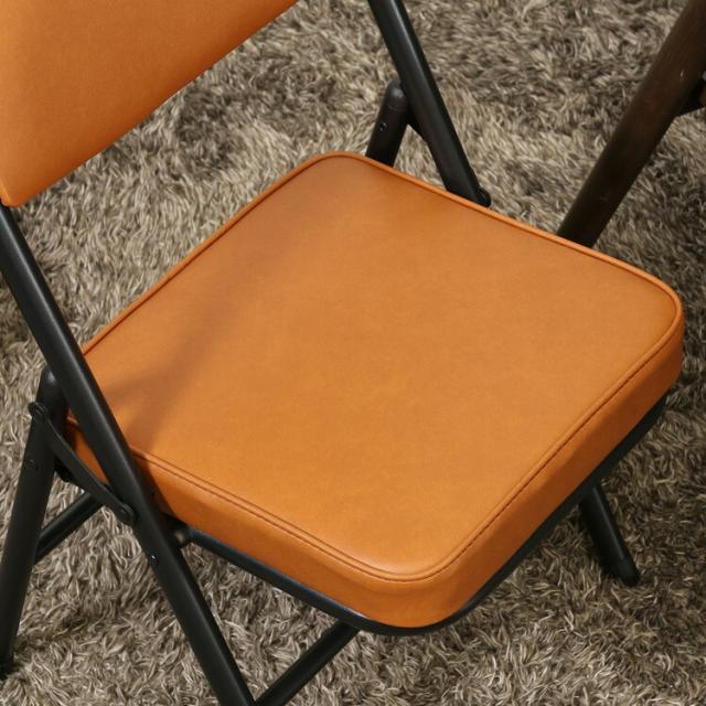 折リたたみチェア ロータイプPU 6脚セット 送料無料-4