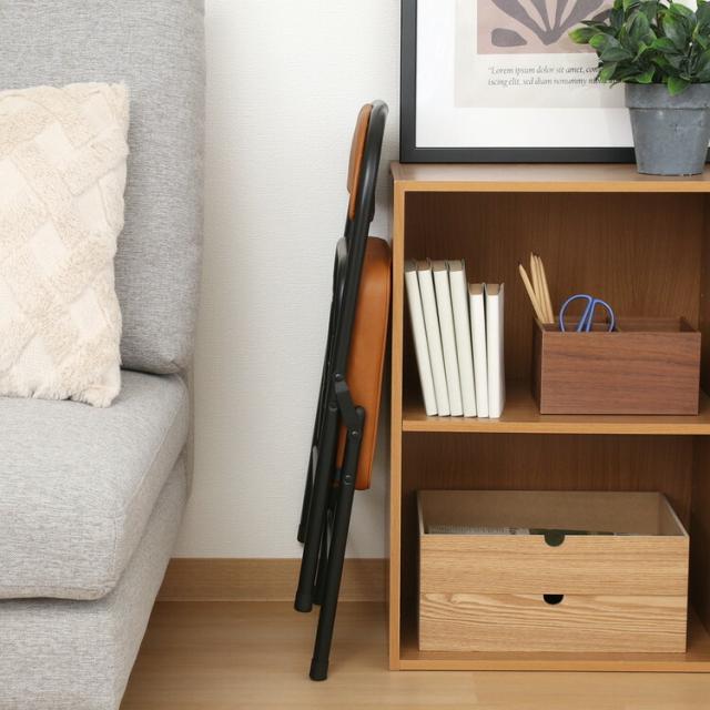 折リたたみチェア ロータイプPU 6脚セット 送料無料-5