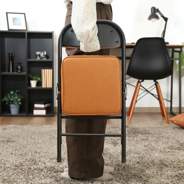 折リたたみチェア ロータイプPU 6脚セット 送料無料-6