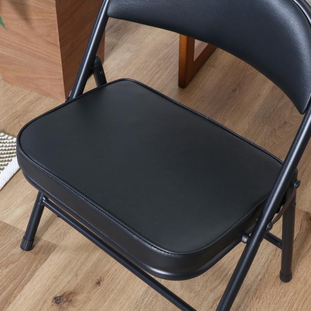 折リたたみチェア ロータイプワイドPU 4脚セット 送料無料-13