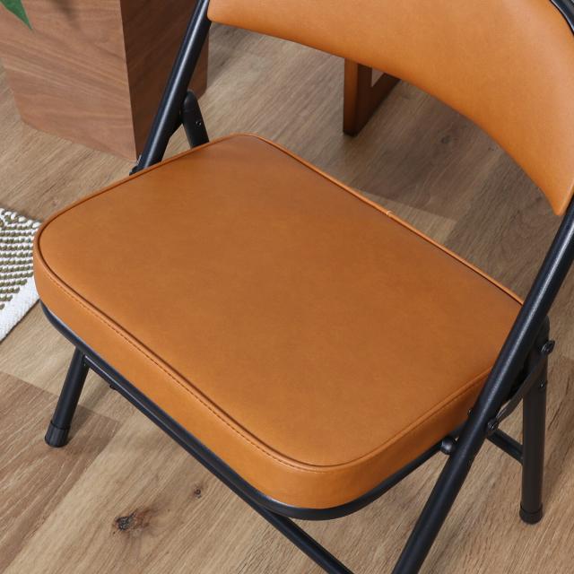 折リたたみチェア ロータイプワイドPU 4脚セット 送料無料-5