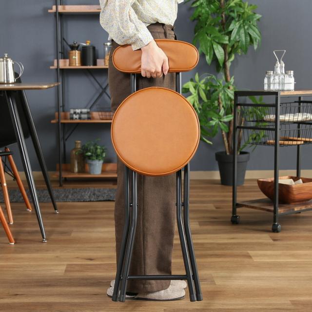 折リたたみチェアPU 4脚セット 送料無料-6