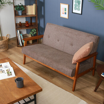 ソファー 厚手ファブリックソファ ミート 2P 送料無料-12