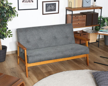 ソファー 厚手ファブリックソファ ミート 2P 送料無料-3